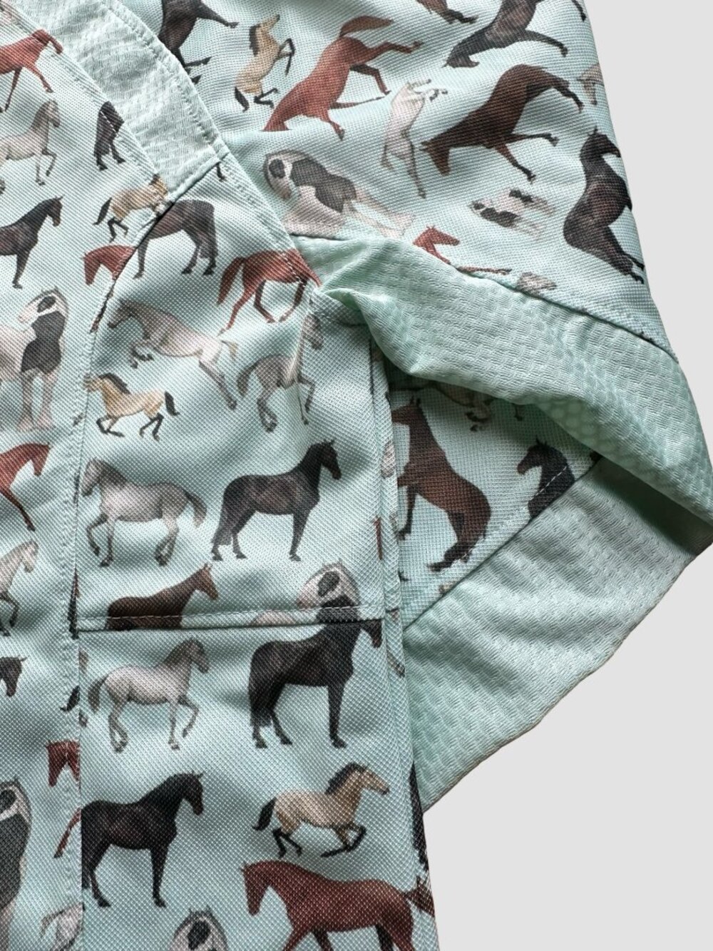 Ariat Tek Girls Quarter Zip Horse Print Mint Green Equestrian Baselayer M - Picture 9 of 10